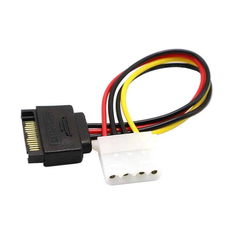 

1pcs Sata15-pin Male to Molex IDE 4-Pin Female Power Supply Cable HDD Hard Drive Disk Power Cable SATA Extension Cord Adapter
