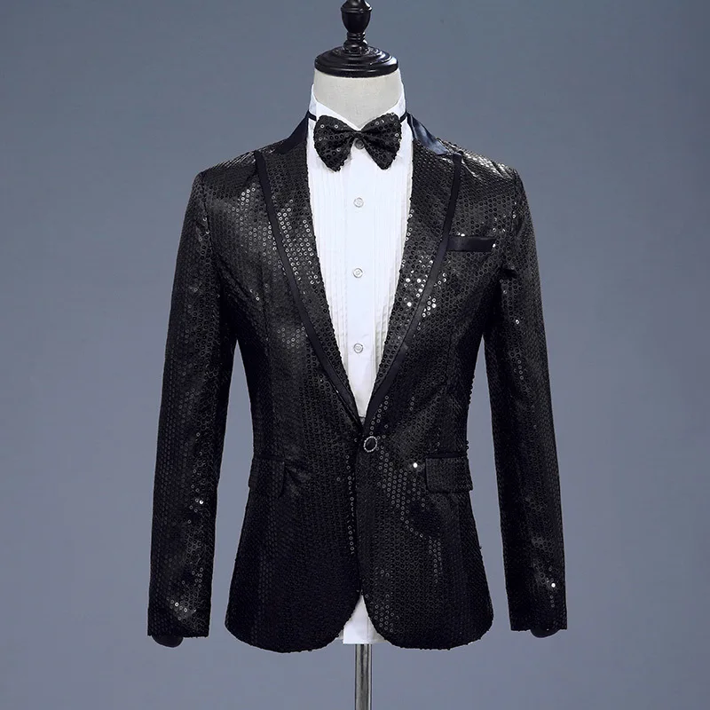 Blazer à paillettes dorées brillantes pour hommes, veste ornée de paillettes, costume de performance pour club, chanteur, hôte, boîte de nuit, Rhimbibé, haut