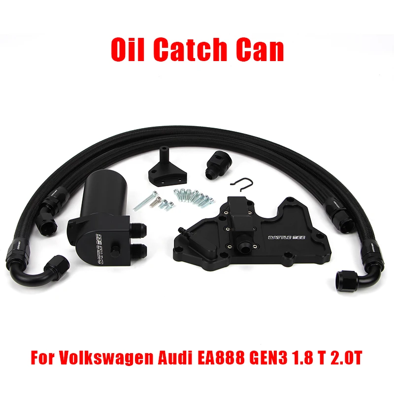 

Car Baffled Oil Catch Can Reservoir Tank Oil Dipstick Hole Breathable Kettle For EA888 gen3 Engine 1.8 2.0T Golf MK7 BB-OCC-003