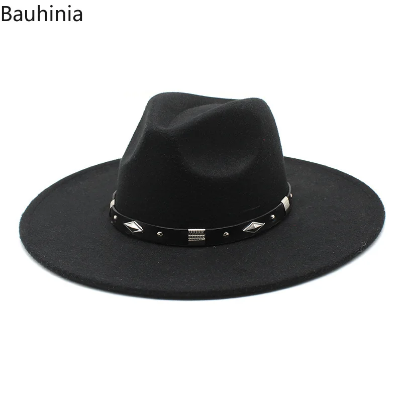 Bauhinia Fedora Hats for Women 9.5CM Big Brim Vintage Trilby Church Cap Formal Dress Wedding Hat Sombreros De Mujer