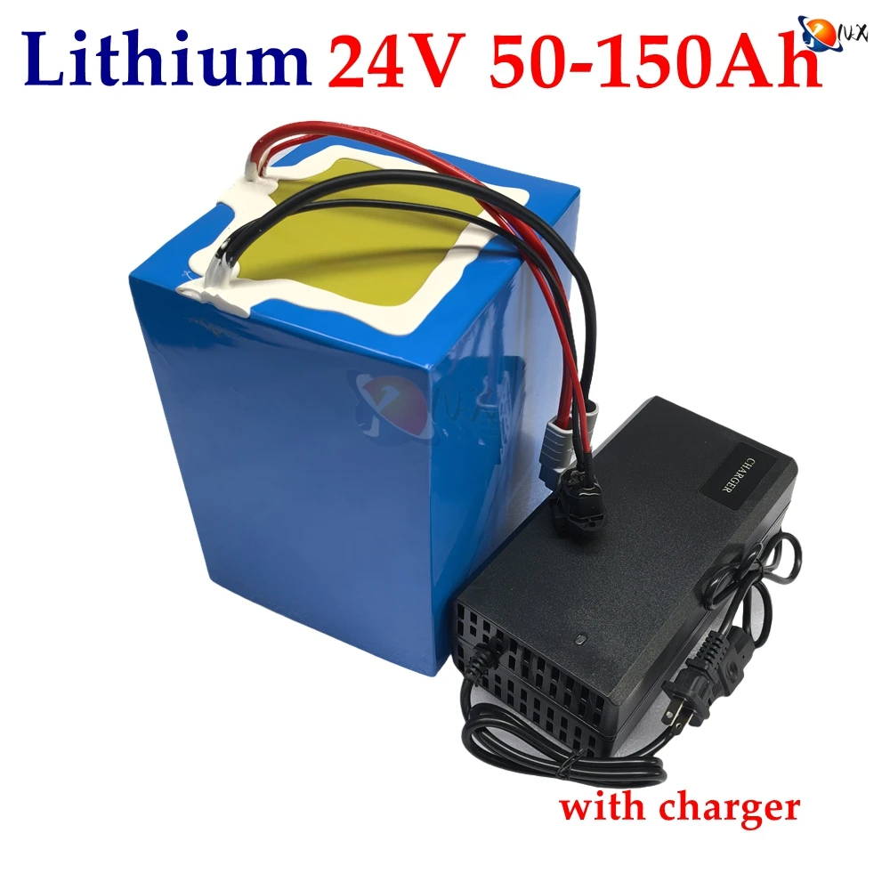 

YNX 24V 100Ah 180AH Lithium battery 24V 150AH 120Ah li-ion battery for 2000W RV EV scooter solar golf cart UPS +10A Charger