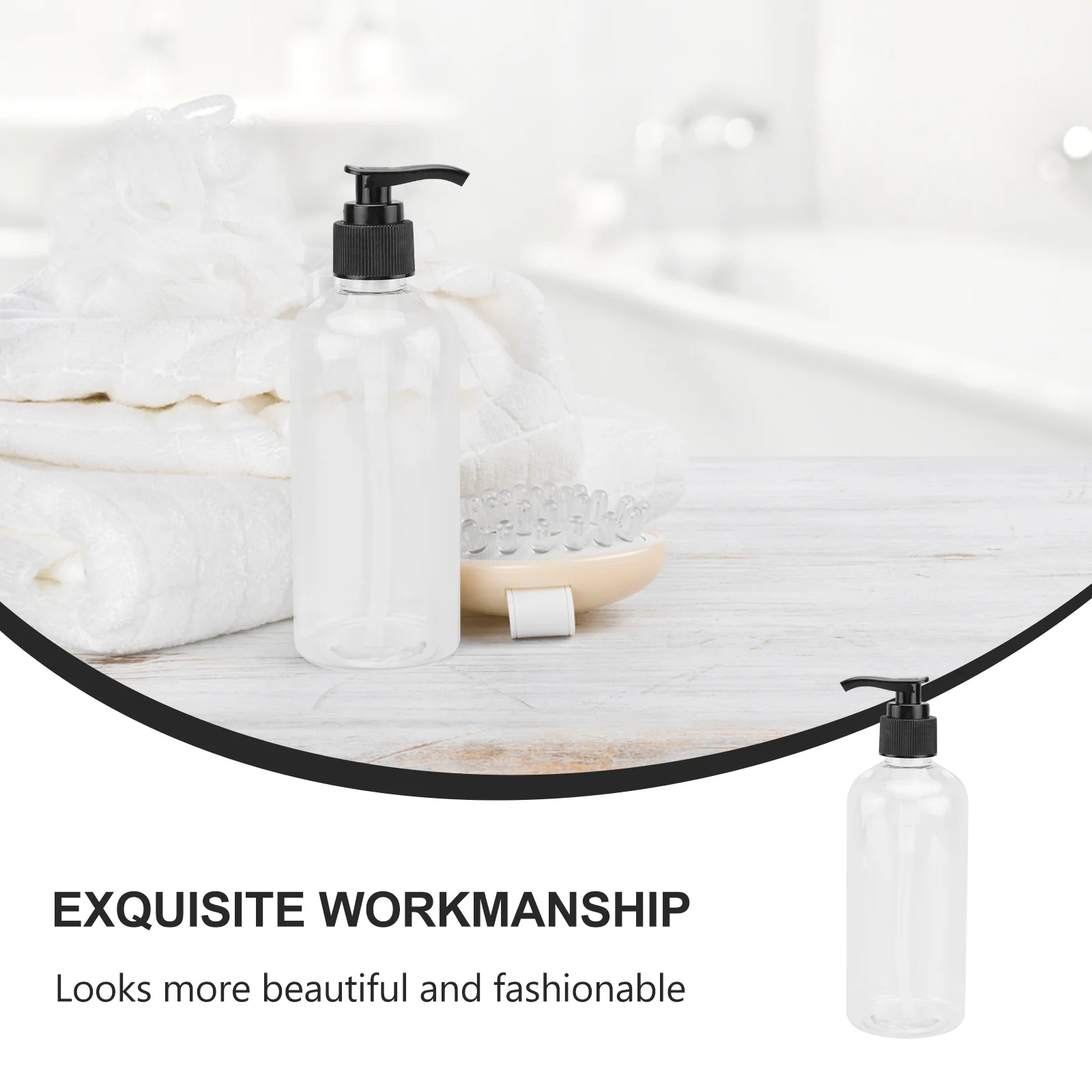 

5Pcs Press Pump Bottle Black Refillable Subpackaging Bottle Shower Gel Dispenser Travel Container Home Liquid Storage Easy