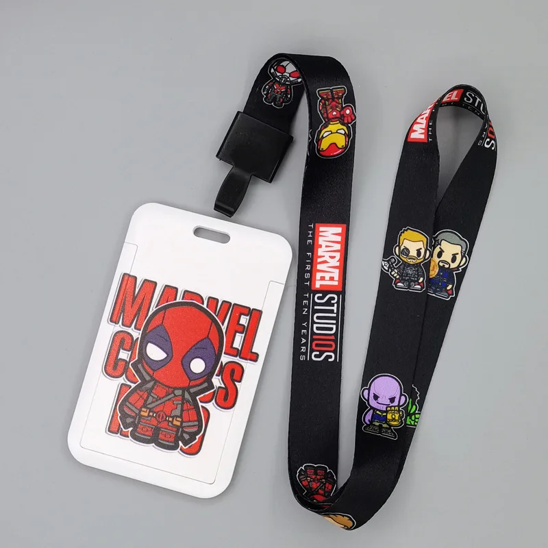 Spiderman Card Lanyard Cartoon Bus Card Set certificato di lavoro studente Campus pasto Transfer Card Work League accessori da viaggio