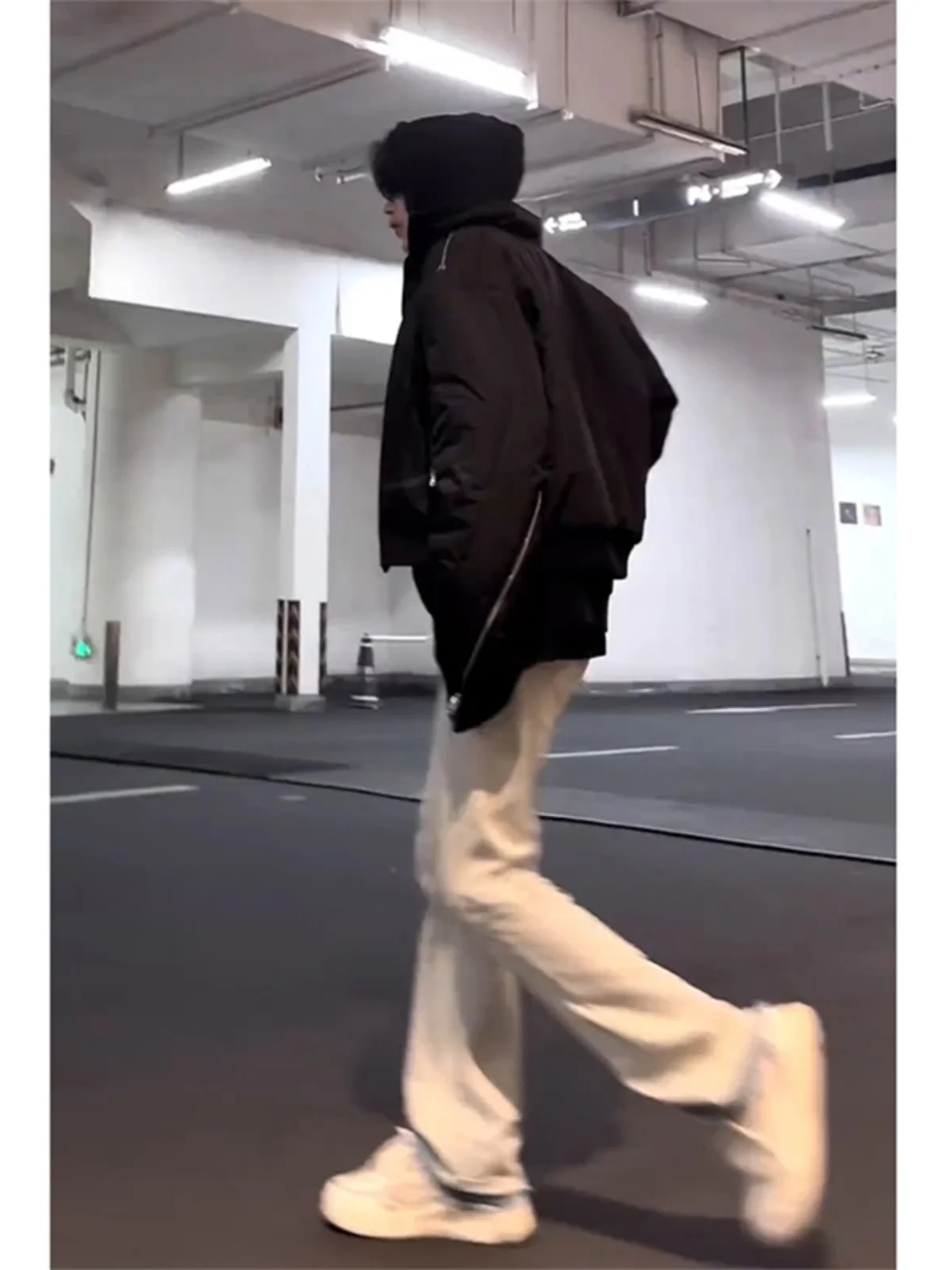 

Белые прямые джинсы на флисовой подкладке для мужчин, осенне-зимние теплые брюки Cleanfit в американском стиле High Street, молодежная мода