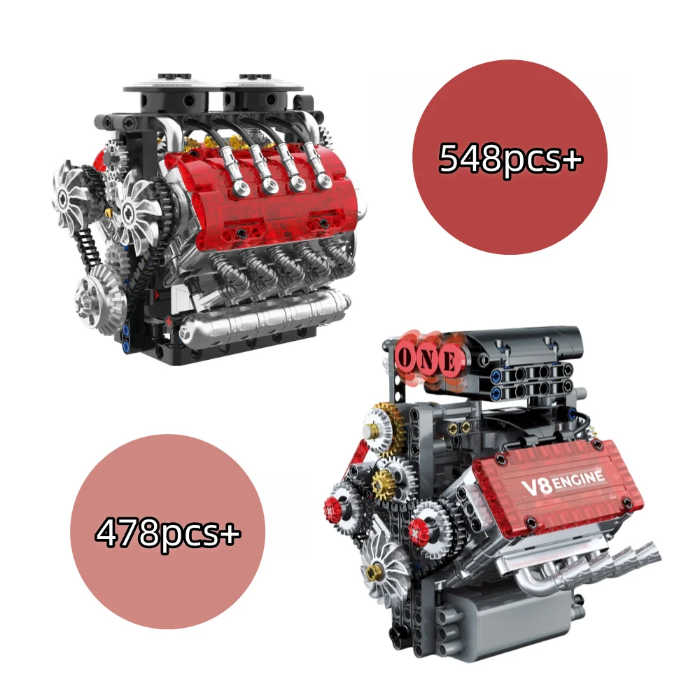 

Technical Building Blocks Mechanical Engine Model with Electric Motor Turbine Engine DIY Assembly Kit Birthday Gift for Adults