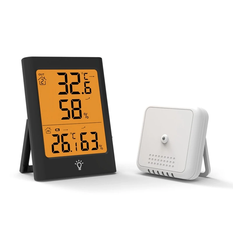 

Electronic Digital Display Thermometer Indoor And Outdoor Temperature And Humidity Meter Weather Clock