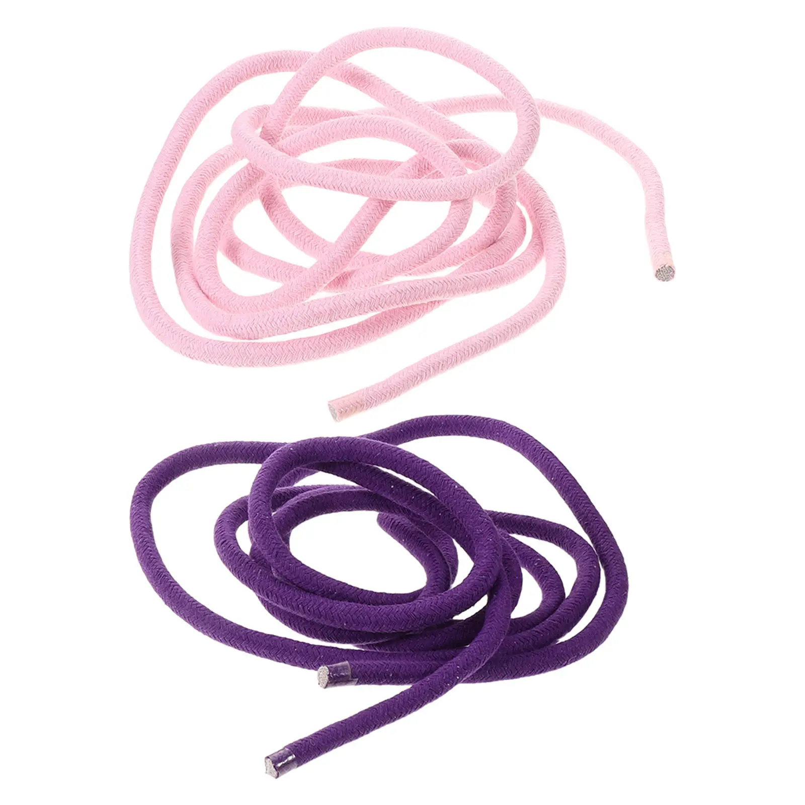 Cuerda de gimnasia rítmica, algodón suave, color rosa, morado, equipo ligero y cómodo, 2 uds.
