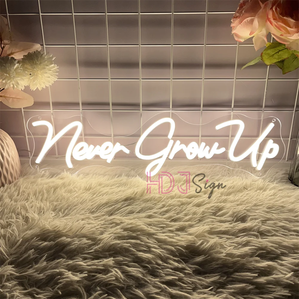 

Никогда не растет Неоновая вывеска Домашнее искусство Вечеринка Украшение спальни Свадебные светодиодные неоновые огни USB Вечеринка Бар Комната Настенный декор Вывески