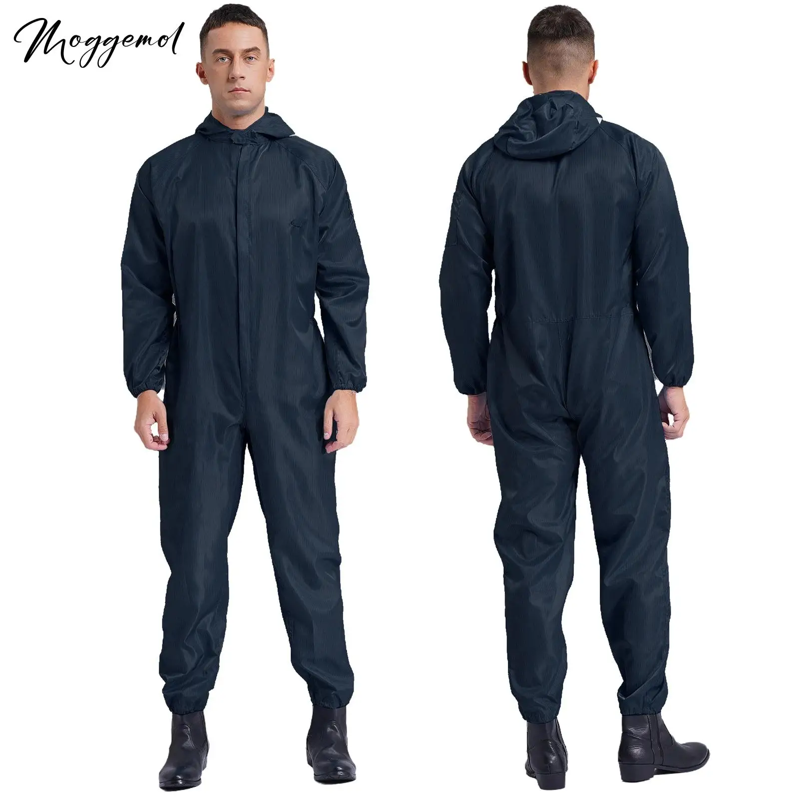 

Man Woman Dust-proof Anti Static Hooded Cleanroom Garment Unisex Isolation Overall Coverall Clean Work Factory Workshop Uniforms