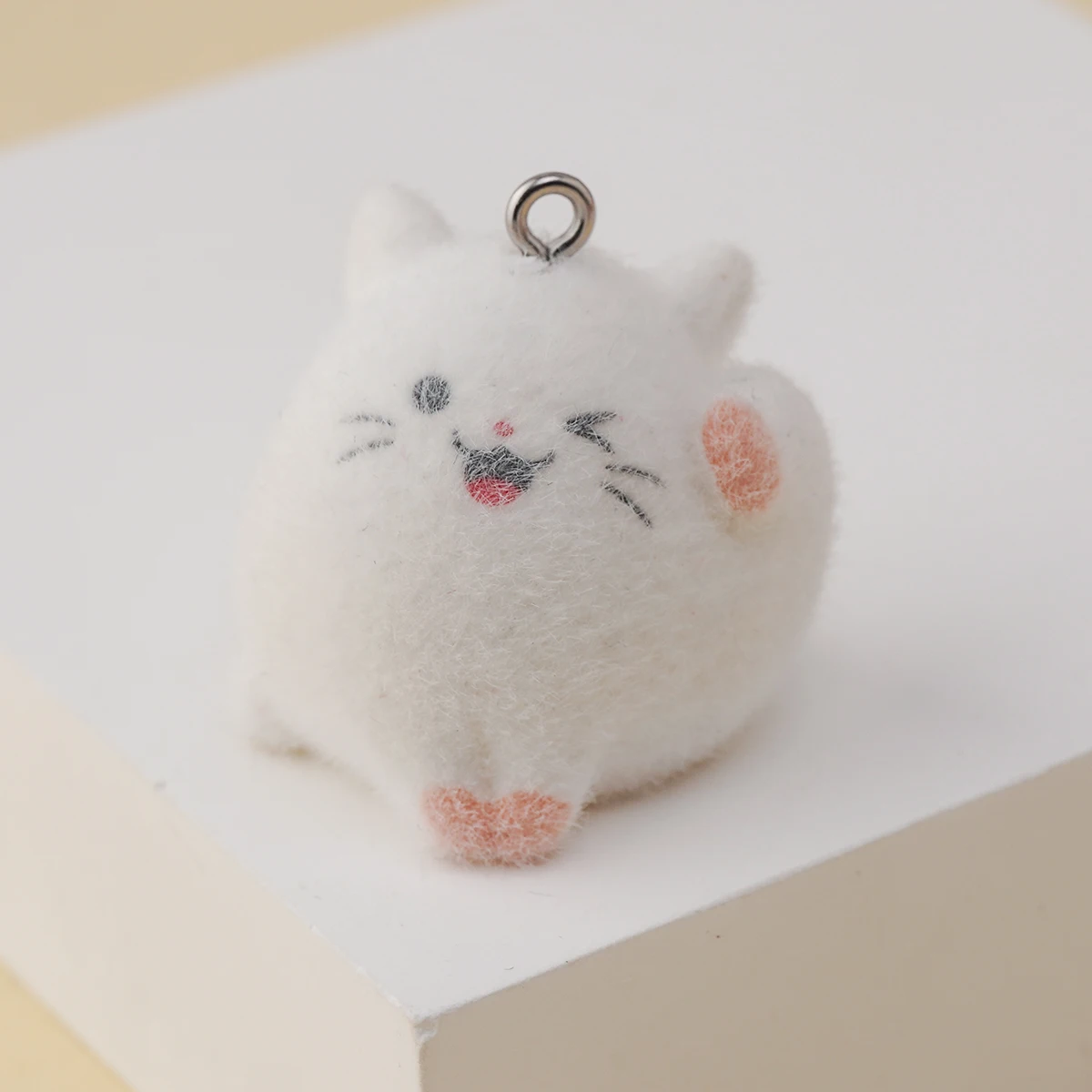 10pcs 3D Flocking resin hamster Charms Cartoon Plush Doll Pendants for Necklaces Earrings diy crafts Jewelry Accessories