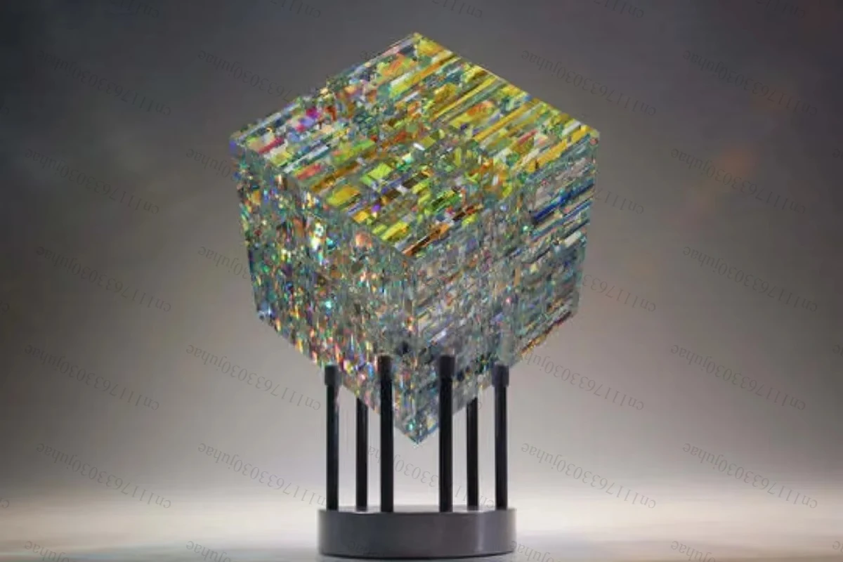 Desktop  Cube Crystal Models K9 Colorful Crystal Table Ornament Night Light Christmas Birthday Gifts Bedroom Accessories