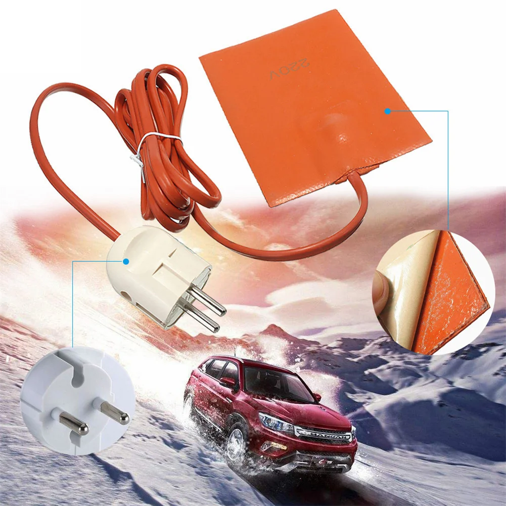 

13x9cm Car Engine Oil Pan Sump Tank Heater Pad 250W Silicone Heating Pad Engine Oil Tank Waterproof With EU Plug 220V