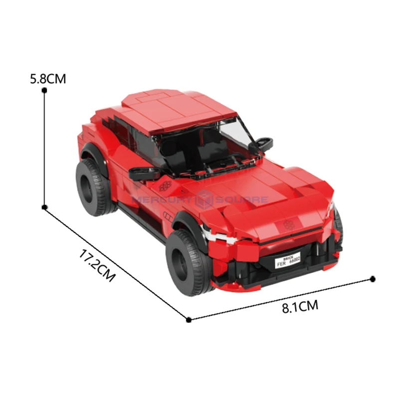 Roter SUV MOC 66002 Geländewagen-Bausteine, Transportfahrzeug, Sammlung, Ziegel, Modell, Jungen, Kinder, Ideen, DIY-Spielzeug, Geschenkset