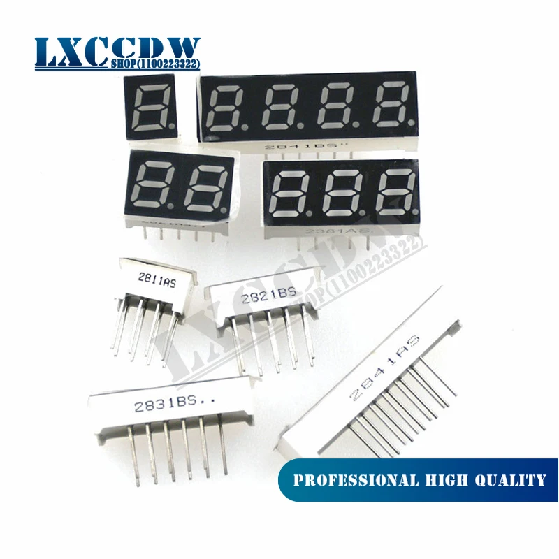 2 Stuks 0.56 Inch Led Display 7 Segment 1 Bit/2 Bit/3 Bit/4 Bit Digit buis Rode Gemeenschappelijke Kathode/Anode Digitale 0.56 Inch Led 7 Segment