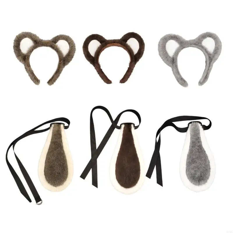 

2025 New Adorable Plush Animal Ears Headband Hair Accessory for Fun Role Play Costume Parties Soft Comfortable Adults Wear