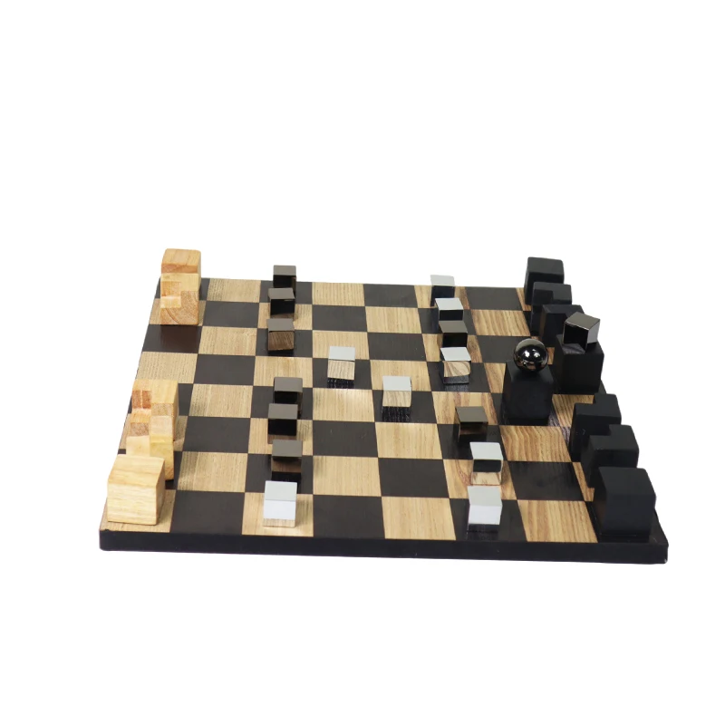 

Nordic Creative Chess Set Luxury Board Game Wooden Checkerboard Family Table Games Modern Living Room Decoration Ornaments Gifts