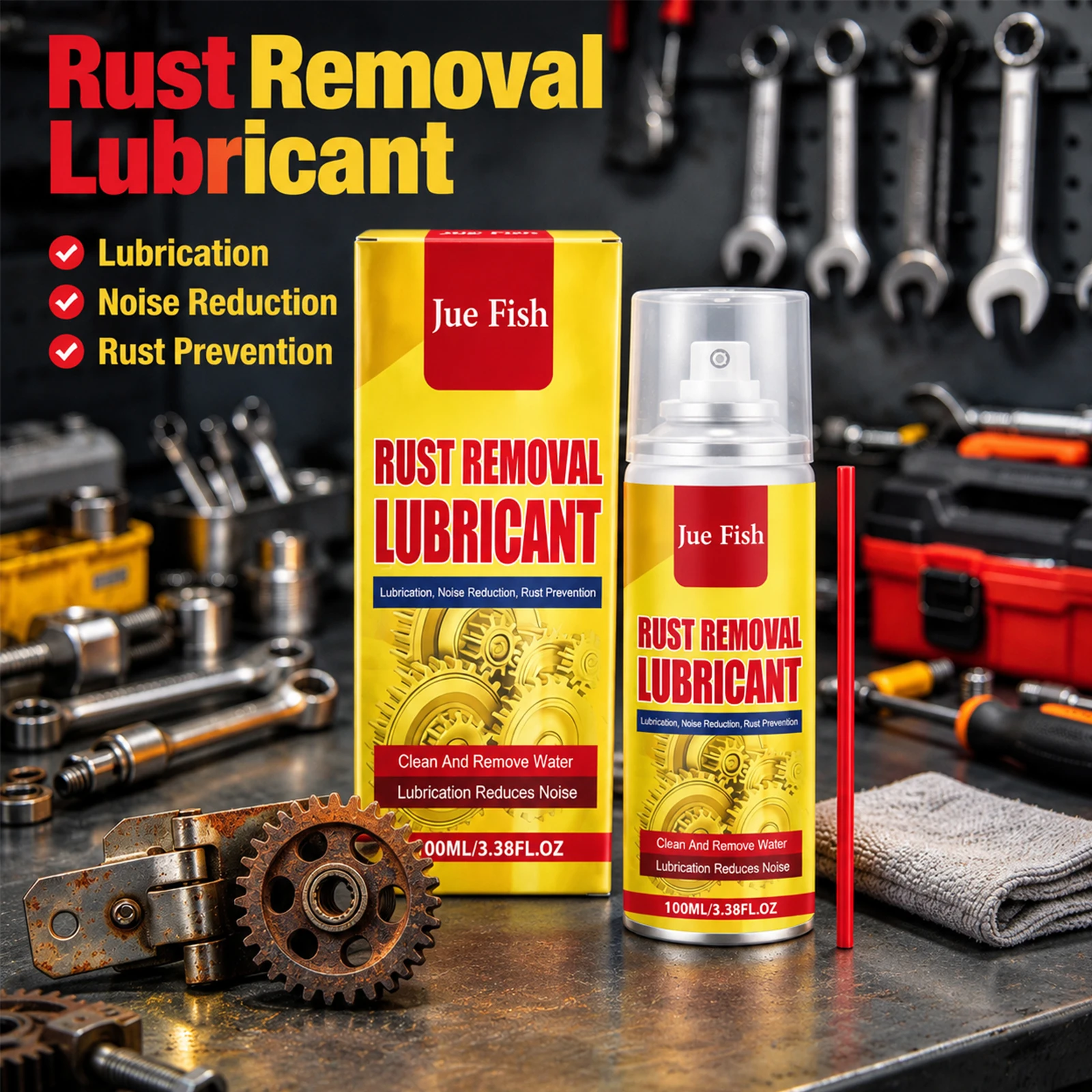 Rust Remover Spray Quick Rust Dissolution Anti Oxidation Reduce Friction Metal Polish Renovation Eliminate Squeaks Multi Purpose