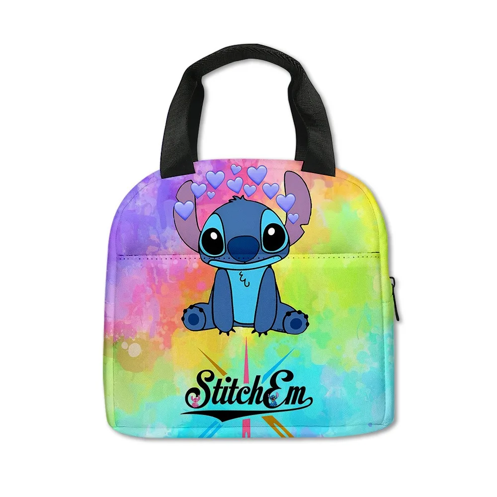 Disney Anime Lilo&Stitch Insulated Lunch Box Cartoon Stitch Waterproof Cooler Handbag Bento Bag Lunch Container Food Storage Bag