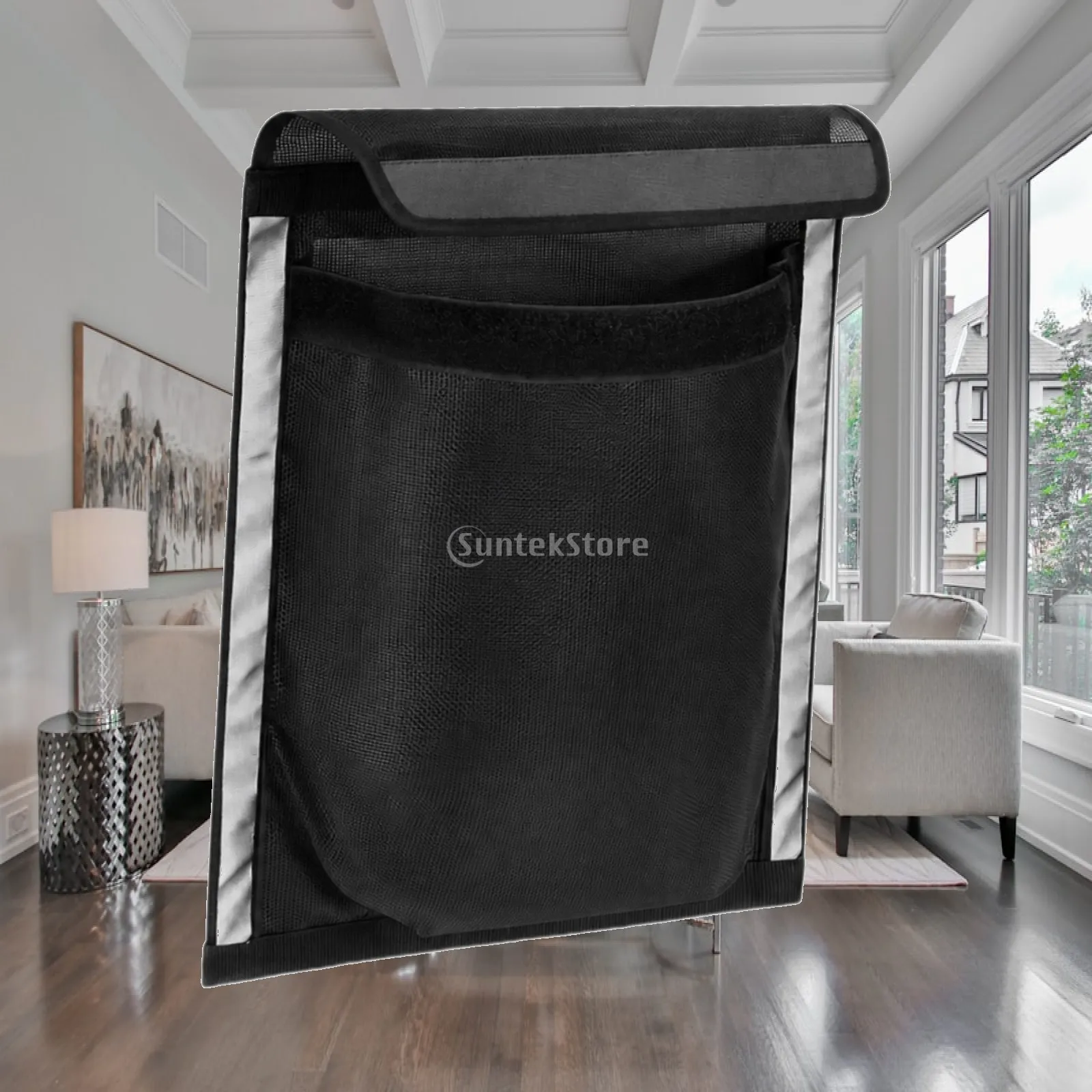 Marine Outdoor Mesh Storage Organizer Bag with Reflective Strips Easy Install Nylon Pouch for Cabin Deck Cup Holder