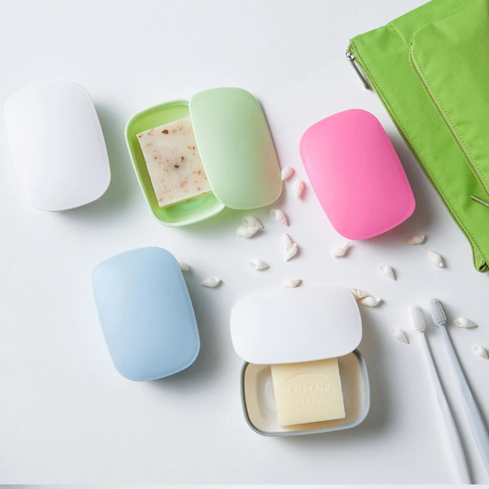 

1pcs Portable Waterproof Soap Box Leakproof Pp Soap Dish For Bathroom Home Outdoor Travel Lightweight Non-Slip Case Container