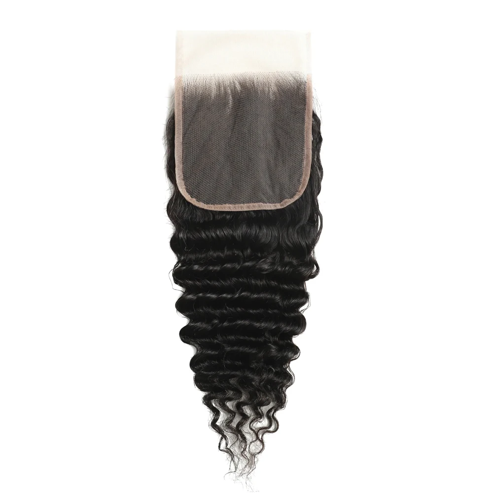 12A 5x5ディープウェーブレースクロージャー人毛透明レースクロージャー生え際処理済みフリーパート100%ブラジル産バージンヘア