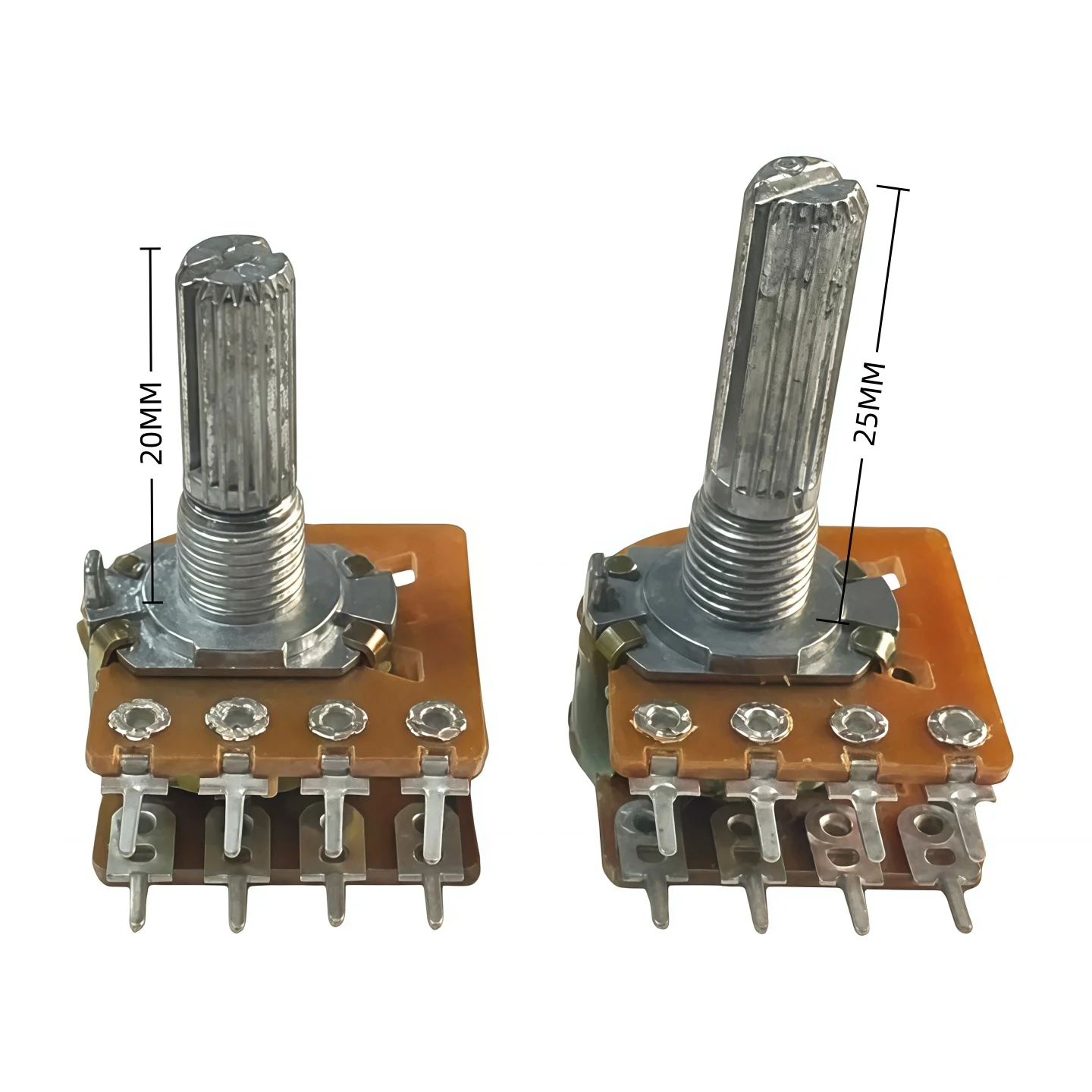 

10 шт. WH148 Аудио-потенциометр с переключателем, двойной, 8 контактов, с центральным выводом, B50K B100K, 25 мм, валик Plum Shaft