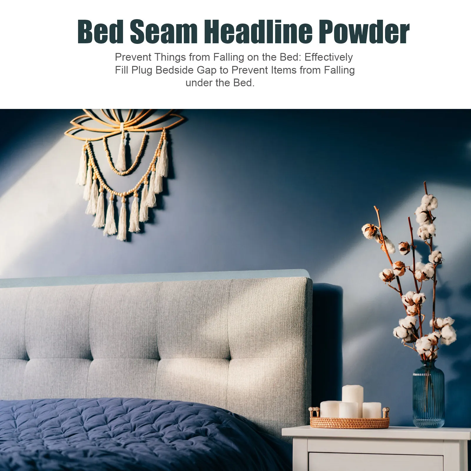 Bed Gap Filler King Size Wedge Pillow Mattress Headboard Wall Space Stopper Easy Install Comfortable Sleep Multifunctional view 3