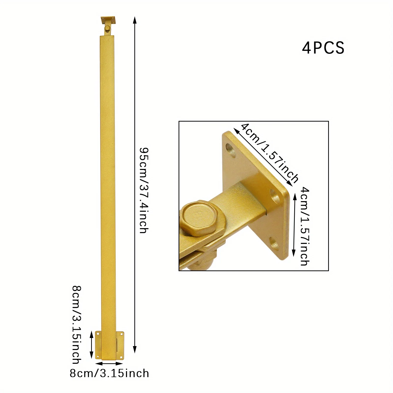 95cm階段手すり側面取り付け4個 - ゴールデンカラー、階段、ヴィラ、玄関、廊下に最適