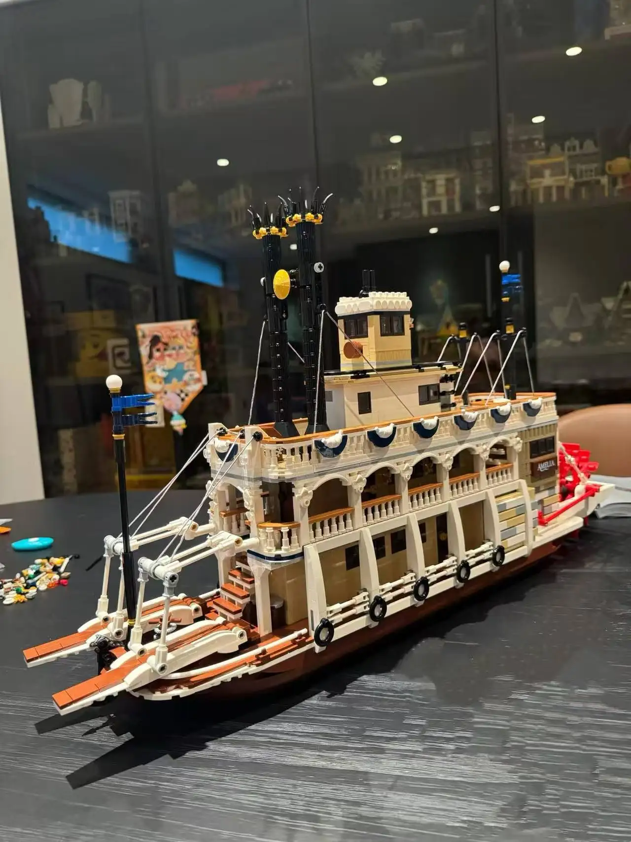 

Новинка 2025 года, строительные блоки Steamboat, детские игрушки, подарок на день рождения