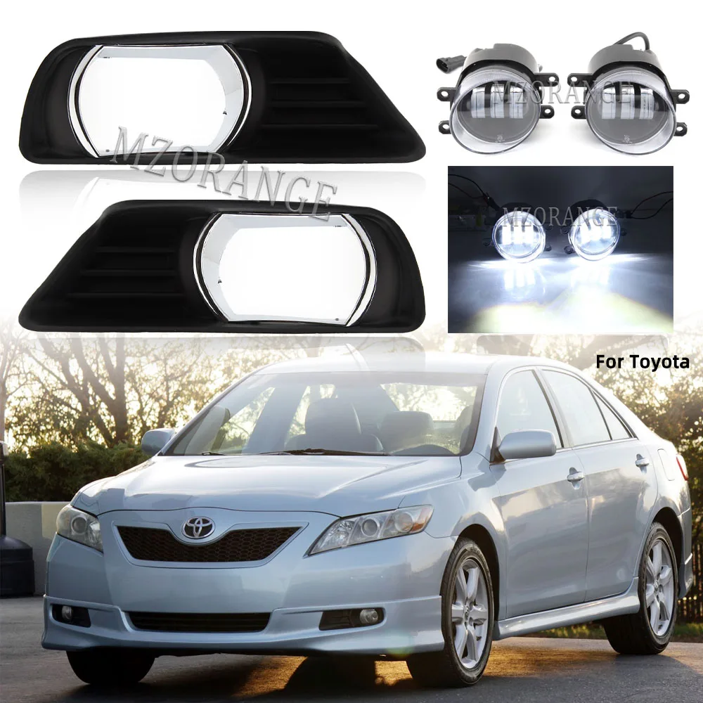 

Fog Lights for Toyota Camry XV40 2007 2008 2009 Pre-facelift Chrome Fog Lamp Cover Grill Bezel LED Fog Light Headlight Foglights