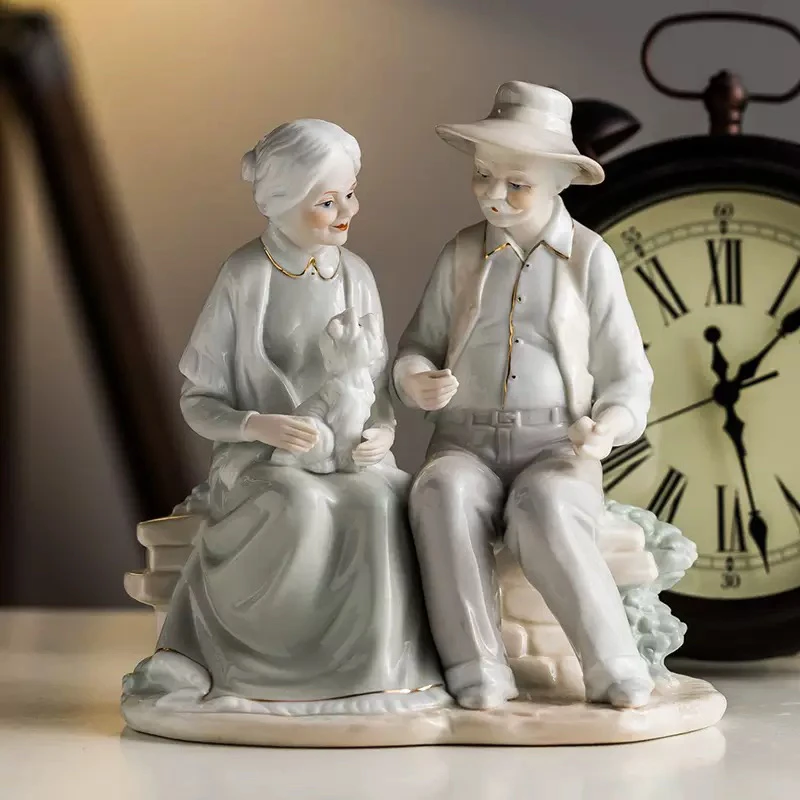 Gifts , Love for the Elderly, Gold Wedding, Silver , Diamond , Ceramic Sculpture for Parents