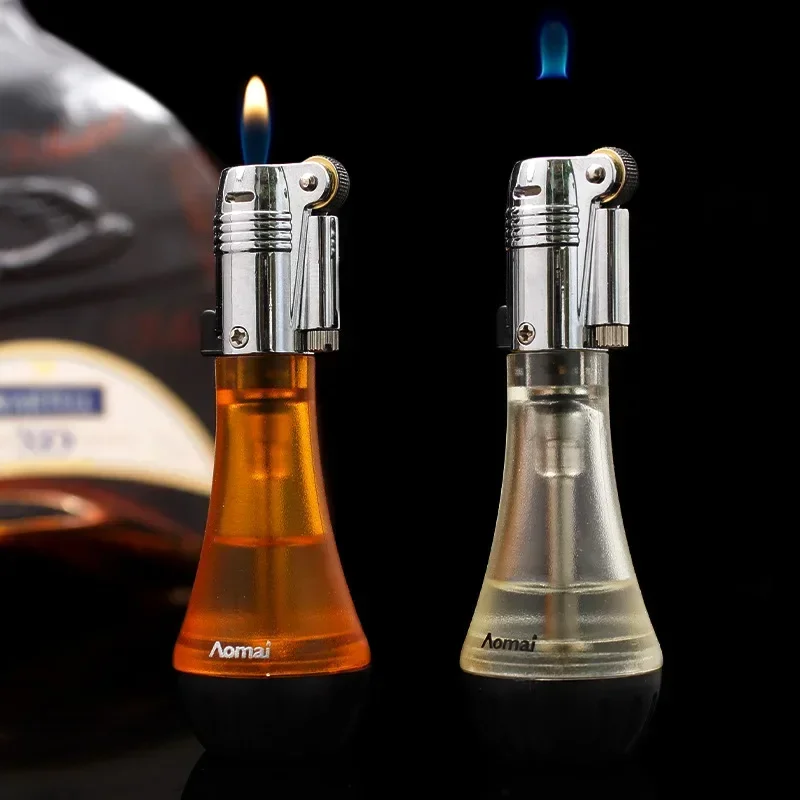 Funny Floating Flame Lighter Ghost Fire Unusual Lighters Refillable Butane Soft Flame Lighter with Visible Gas Window