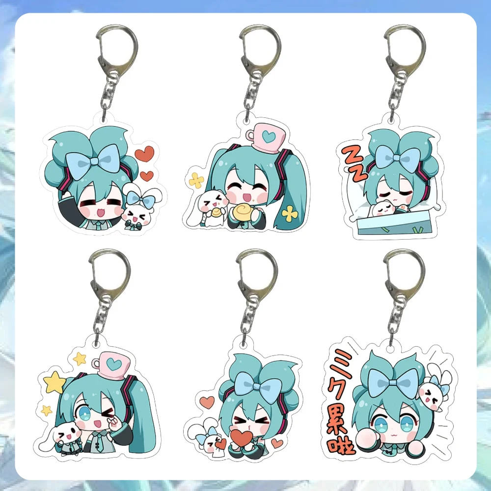 

Diy Custom Hatsune Miku Kagamine Rin Acrylic Keychain Anime Peripherals Q Version Cute Cartoons Backpack Pendant Holiday Gifts