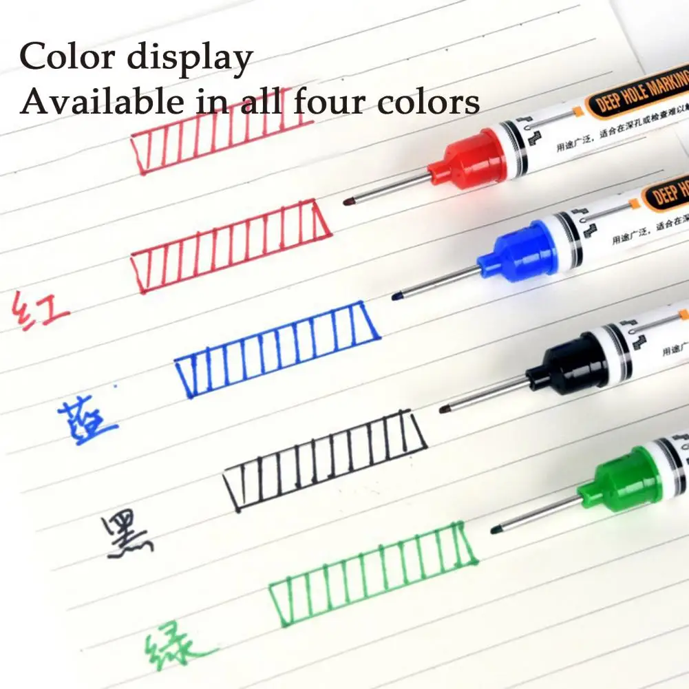 4 個ロングヘッド深穴マーカーペン 20 ミリメートルロングノーズマーカーカラフルな大工ペン建設浴室木工 기호펜