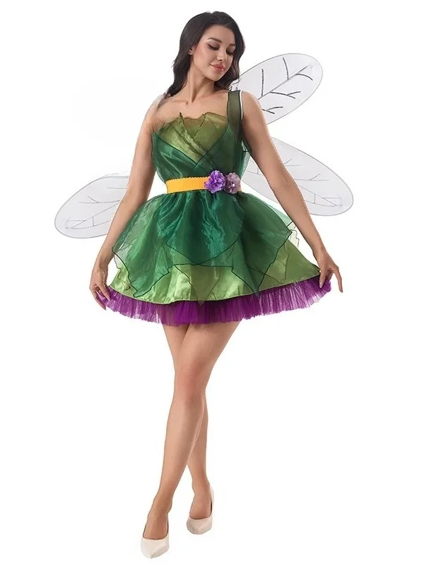 

Хэллоуин Эльф сценическое представление взрослый костюм с крыльями феи аниме цветочная фея сценический костюм полиэфирное волокно 00% женский...