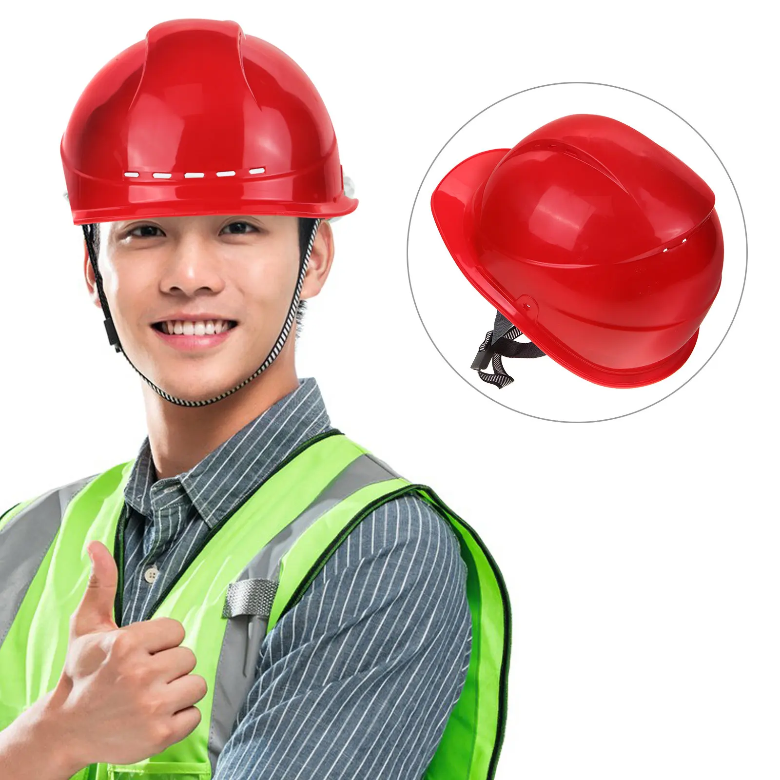 厚い赤色の安全absハードハット、通気性のある建設用安全帽、男性用建設保護用