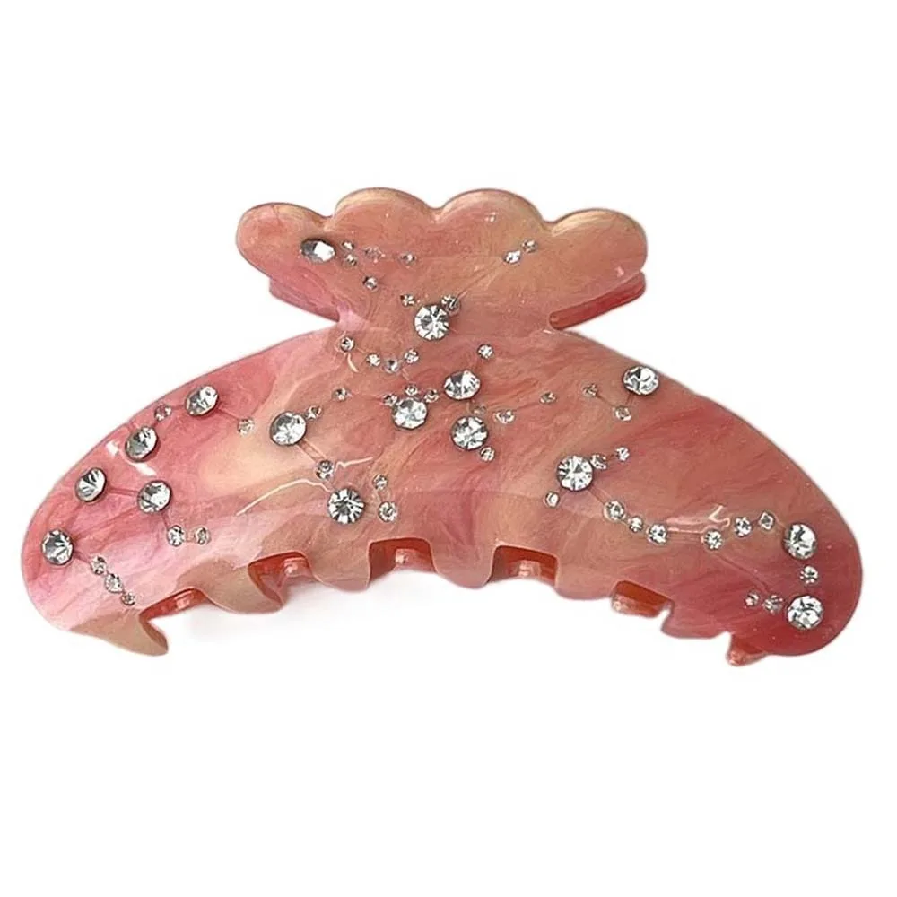 

Fish Tail Design Acetic Acid Shark Clip Waterproof Sparkling Acrylic Rhinestone Hair Claw Korean Style Headwear