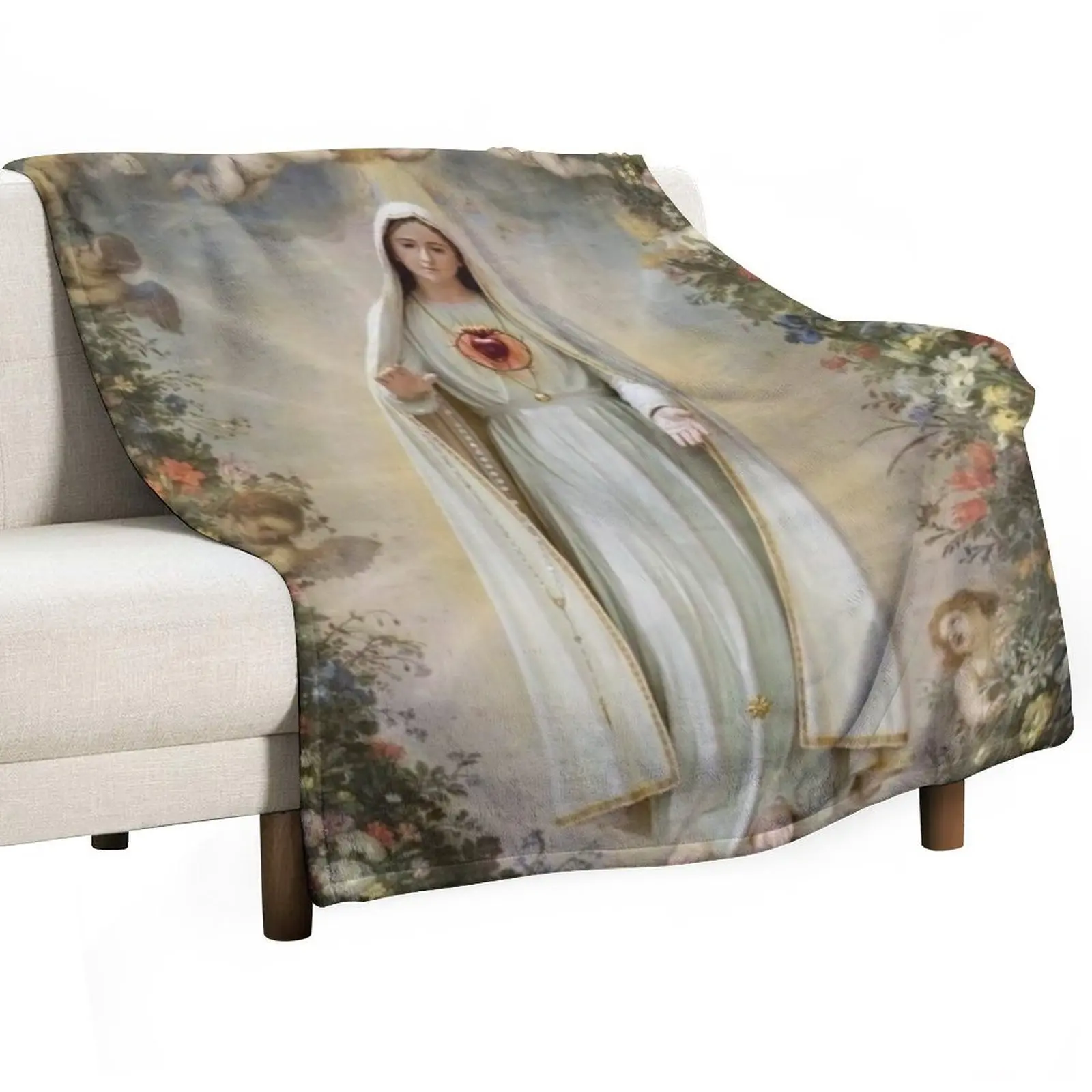 

Virgin Mary Immaculate Heart of Mary Mother of God Our Lady Throw Blanket Camping Quilt Stuffeds Soft Big Blankets