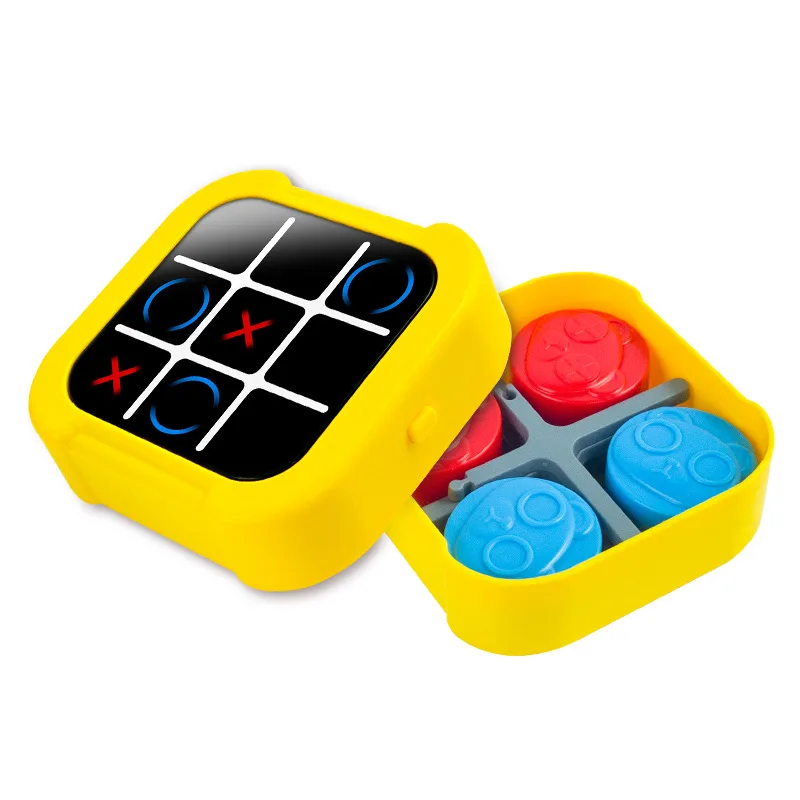New Puzzle Portable Tic-Tac-Toe Electronic Chessboard Game Stress Relief Parent-Child Interactive Strategy Game Educational Toy
