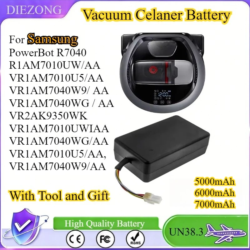 Robot Vacuum Cleaner Battery DJ96-00193B for Samsung PowerBot R7065 R7070  R7040 VR1AM7010UW/AA VR1AM7040WG/AA VR1AM7040W9 / AA.