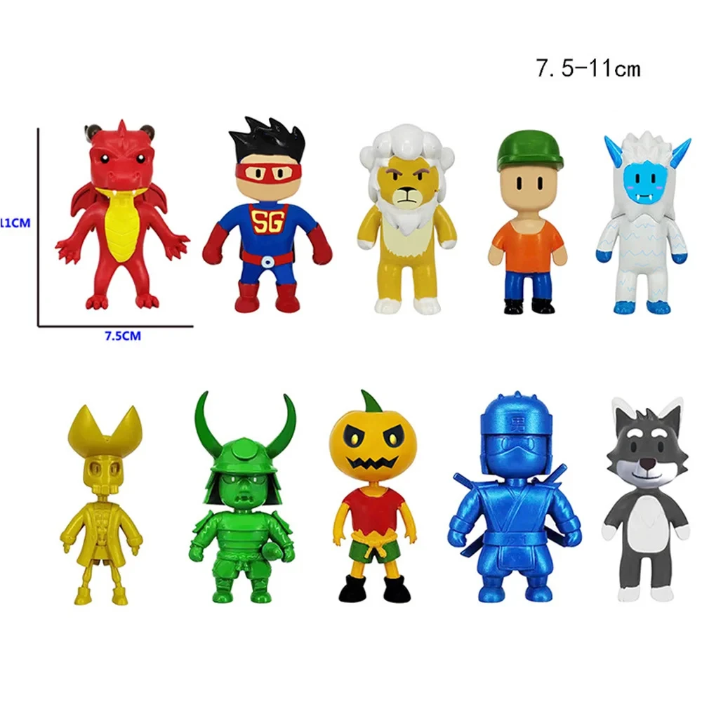 24pcs Stumble Fall Guys Action Figures Toys Game Character Card PVC Model Kawaii Anime Collection Dolls Kids Gifts