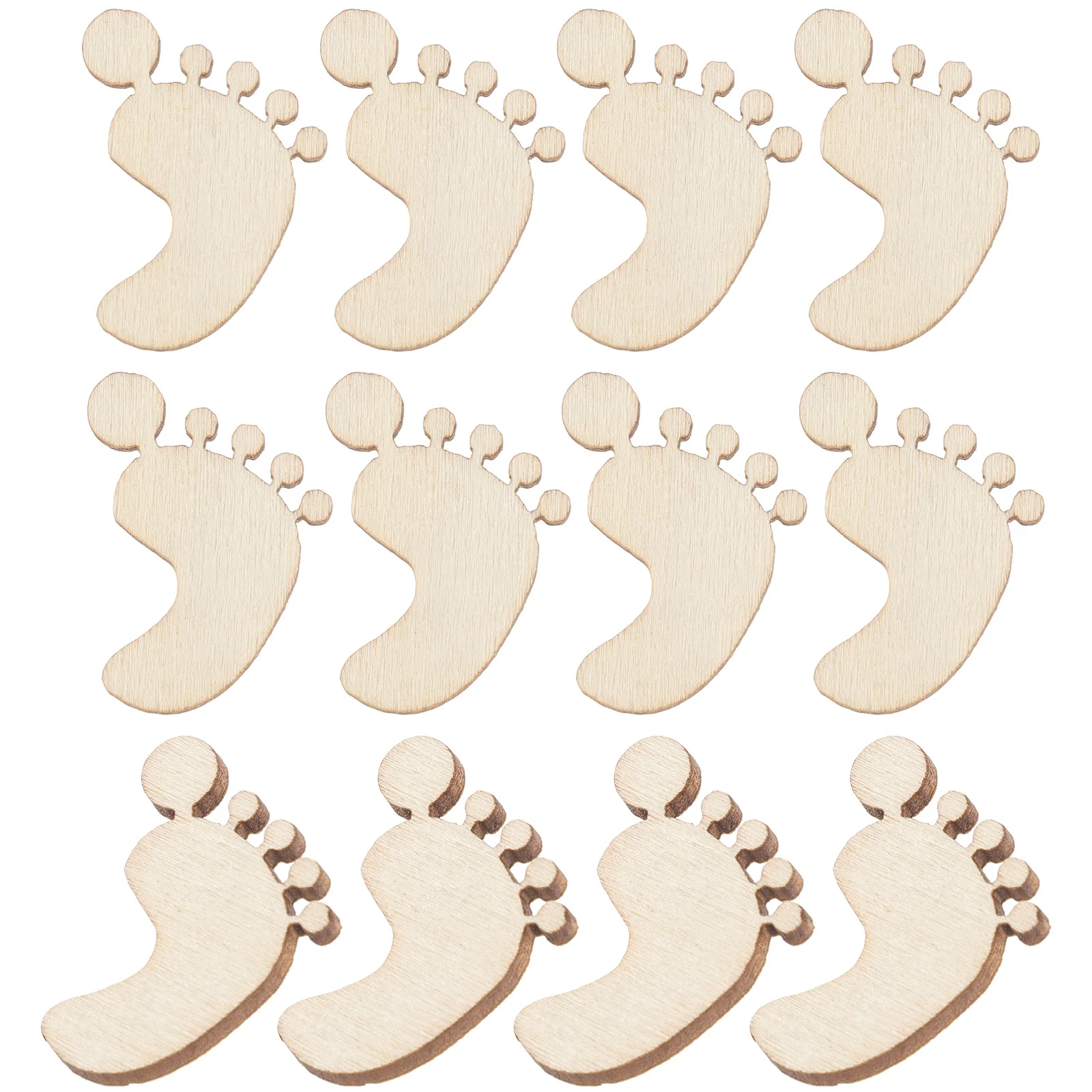 

20Pcs Blank Wood Slices Foot Shape DIY Wooden Craft Pieces Unfinished Natural Decor for Home Office Halloween Decoration