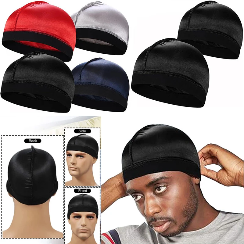 New Solid Color Wave Cap Men Soft Elastic Breathable Beanie Turban Hat Unisex Night Sleep Headcover Cancer Hair Loss Chemo Caps