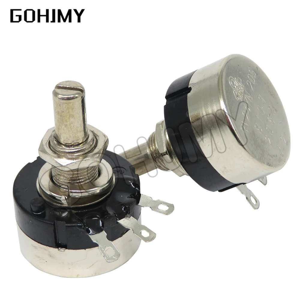 2PCS RV24YN RV24YN20S RV24YN20S-B103 1K 2K 5K 10K 50K 250K 200 ohm Potentiometer 1K- 1M Single Coil Carbon Film Potentiometer