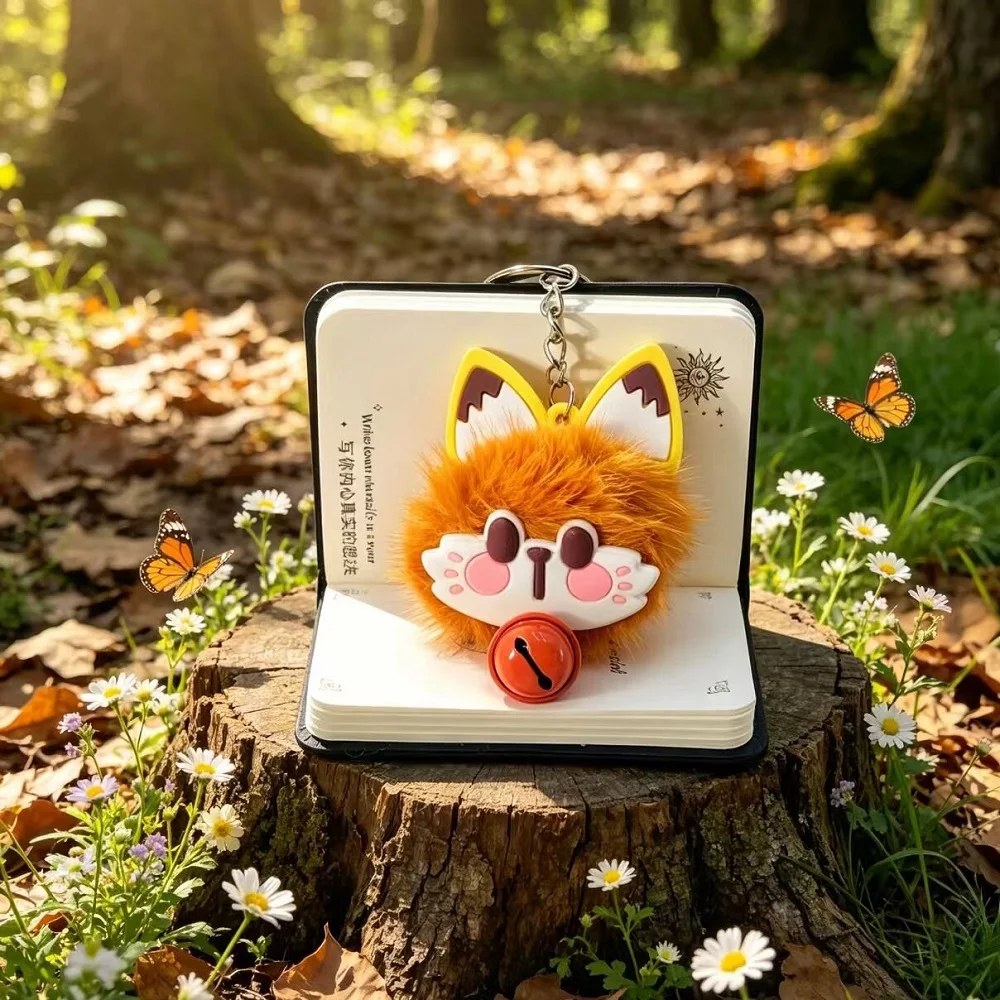 Popular Cute Plush Lucky Cat Keychain Imitation Mink Ball Wall Clock Decorative Keyring Car Key Wholesale Customization
