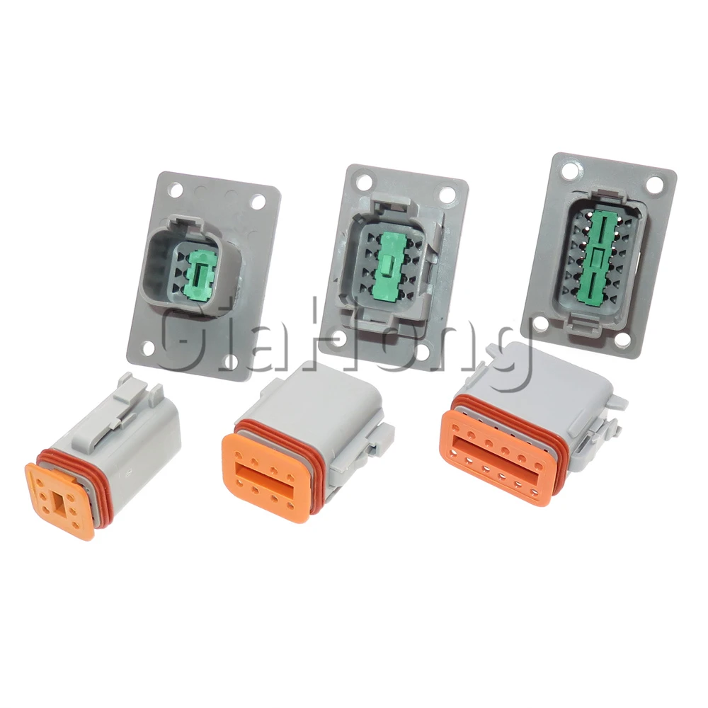 1 Set 2/3/4/6/8/12 Way AC Assembly Waterproof Electrical Plug DT04-6P-L012 Auto Male Female Butt Plug With Board Socket DT06-3S