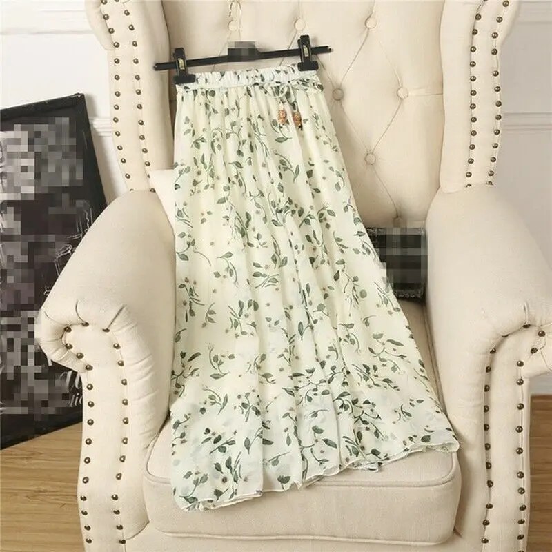 

Summer Dress New 100-piece Korean Version of The Skirt Long Skirt Broken Flower Pattern