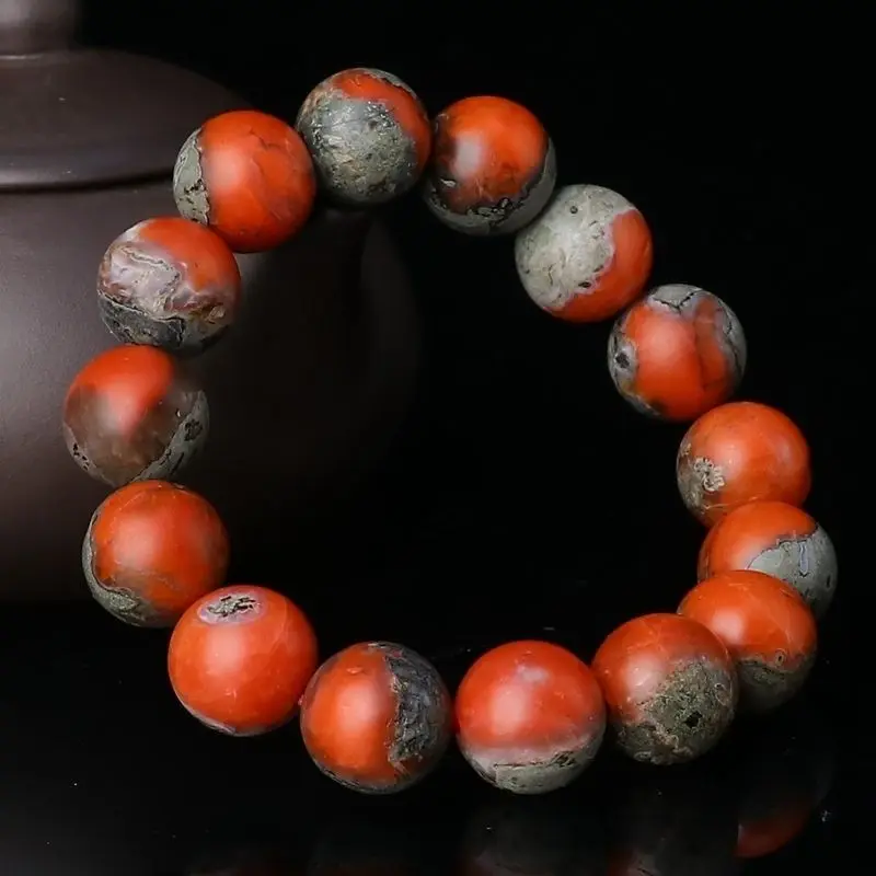 

UMQ Baoshan Southern Red Agate Iron Pulp Bracelet Cornucopia Men's and Women's Matte Raw Ore Single Circle Hand Jewelry