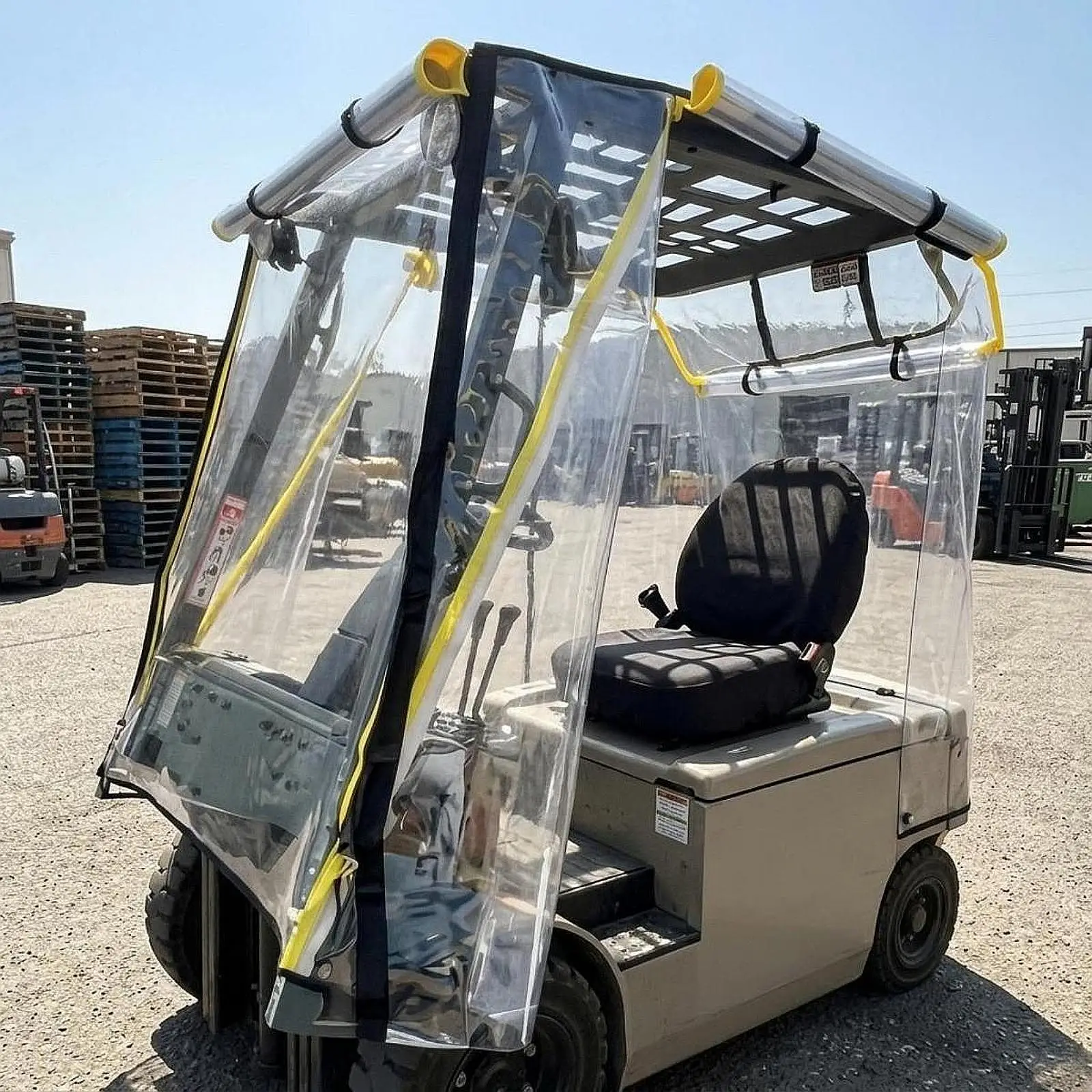 

Transparent Cab Wrap for Mini Diggers Waterproof Accessories All Weather Protection 144.8x132x132cm Windshield Canopy