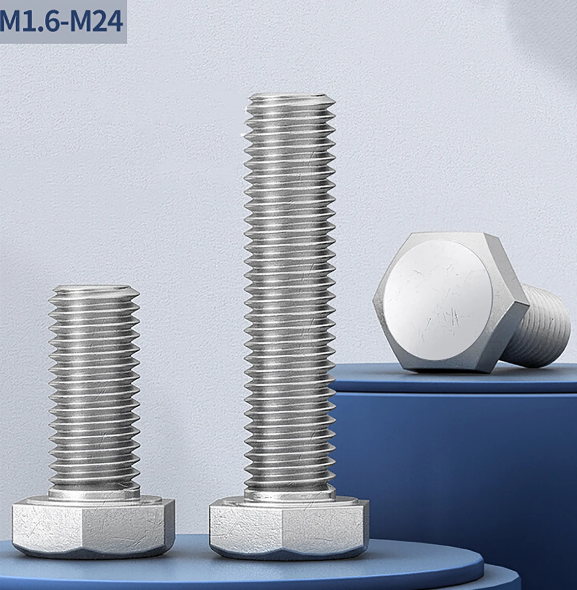 Full Thread External Hex Head Screws M1.6 M2 M2.5 M3 304 Stainless Steel Outside Hexagon Bolts Length 3mm-50mm images - 6